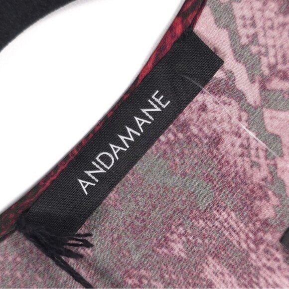 NWT ANDAMANE BEBERLY Wrap Midi Dress Red Python Print MADE IN ITALY 🇮🇹 Size XS - Picture 5 of 16